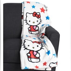 Hello Kitty 4th of July Stars Blanket Throw ⭐️❤️🤍💙 60x70